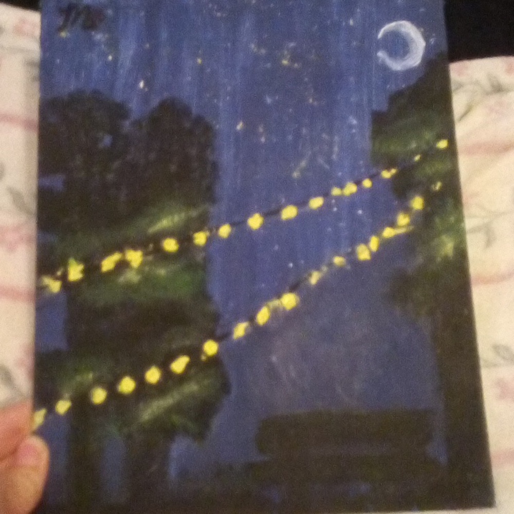 Night Sky String Lights Canvas Painting
